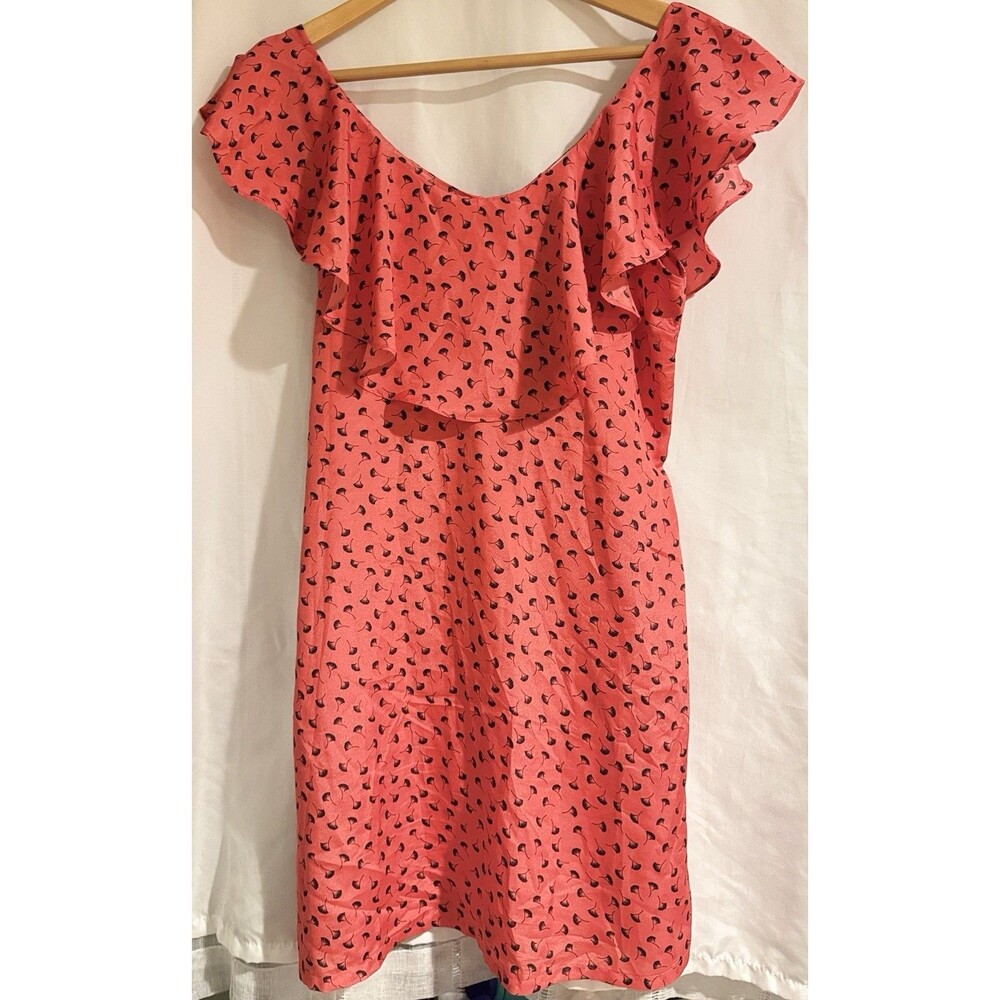 Vintage Y2K I Love H81 Forever 21 Women M Coral Pink Dress Back Buttons Romantic
